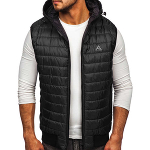 Dernier modèle de gilet en polaire doublement chaud pour homme, gilet d'extérieur, veste sans manches classique légère pour homme avec logo - Product Image 1