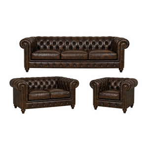 Luxury Chesterfield Leather <b>Sofa</b> Set 3 Seater 2 Seater 1 Seater Classic Living Room Furniture Traditional Living Room Set - Product Image 2