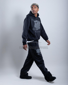 Ensemble de survêtement pour homme personnalisé, écologique, respirant, hiver, grande taille, imprimé, pantalon de survêtement ample à jambes larges, épaules tombantes - Product Image 3