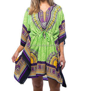 Nouvelle robe de plage Dashiki africaine pour les femmes robe caftan Dashiki à impression traditionnelle pliable pour les femmes de luxe - Product Image 4