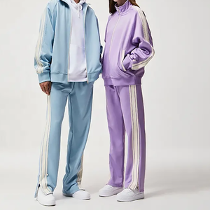 Pantalon de survêtement tendance avec poches, rayures latérales en coton, coupe large, pour homme - Product Image 3