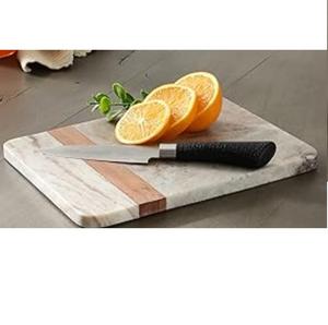 Planche à découper en bois de manguier massif et marbre, de qualité durable et unique, pour la découpe de pizzas et le service - Product Image 6