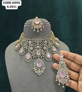 ชุดสร้อยคอคริสตัลสีเขียวหรูหรา Ping Bling พร้อมต่างหูและเครื่องประดับมงกุฎเจ้าสาวสำหรับงานแต่งงาน - Product Image 2