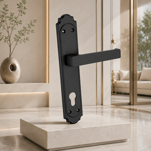 Poignée de porte à mortaise en laiton Premium PLUM, finition noir mat, poignée à levier robuste, écologique, facile à installer, pour cuisine et chambre - Product Image 5
