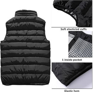 Chaleco Acolchado sin Mangas, Chaqueta Tipo Parka Reversible, Impermeable, Transpirable, Informal, Delgada, de Poliéster, para Invierno, con Botones - Product Image 6