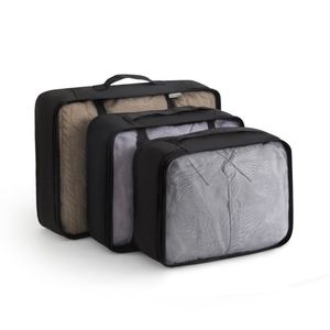 Set di 3 Borse Impermeabili e Traspiranti Nere per Organizzare Vestiti e Bagagli durante i Viaggi - Product Image 1