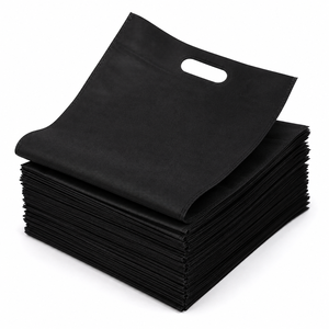 Sac fourre-tout noir premium en non-tissé robuste avec découpe en D, réutilisable, écologique, pour l'emballage alimentaire, avec fermeture éclair, fabricant OEM - Product Image 6