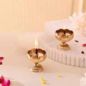 Brass <b>Oil</b> <b>Lamp</b> With Flame For Religious Activities Heat Resistant Metal Candle Holder - Product Image 5