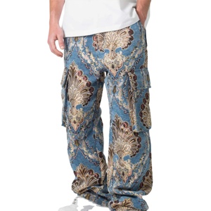 Pantalon cargo décontracté pour homme tendance - Toile délavée foncée, taille élastique, séchage rapide et respirant pour un usage quotidien - Product Image 1