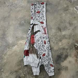 Sudadera con Capucha Negra Extra Grande para Hombre, Estilo Urbano, Diseño de Calavera de Conejo Dibujada a Mano, Estilo Graffiti, Ropa Casual de Otoño - Product Image 6