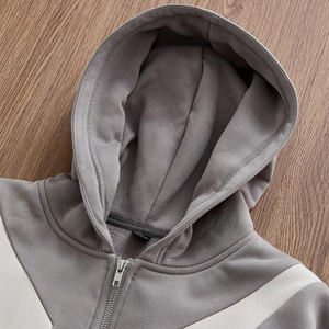 Sudadera con capucha de punto informal de moda para hombre, ajuste holgado, venta al por mayor, ropa personalizada, el mejor proveedor, sudadera con capucha extragrande con cremallera para hombre - Product Image 3