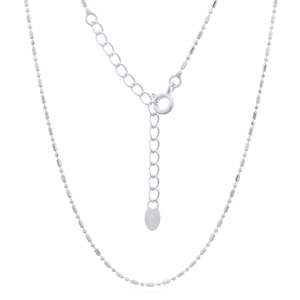 Elegante Collar de Plata de Ley con Cuentas Facetadas en Forma de Cápsula - Product Image 2