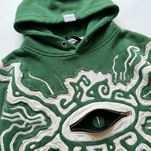 Sweat à capuche personnalisé pour homme, style streetwear, avec logo appliqué sur le devant, effet vieilli, surdimensionné, OEM ODM - Product Image 1