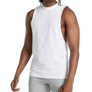 Camiseta sin mangas gris para hombre, camiseta sin mangas de algodón suave para culturismo, gimnasio, entrenamiento deportivo, fitness, correr - Product Image 2