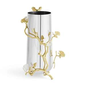 Jarrón de flores dorado de cuello largo y gran tamaño para decoración de mesa de sala de estar, uso decorativo en bodas, jarrón para flores. - Product Image 3