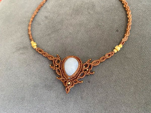 Handmade Hemp Rope Pendant Necklace Freshwater Pearl Bezel Setting Bohemian Style Unisex Jewelry <b>Silver</b> Plated - Product Image 2