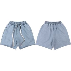 Shorts en coton pour hommes, taille mi-haute, avec cordon élastique, couleur unie, décontractés, avec rivets décoratifs, tissu respirant - Product Image 5