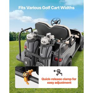 Supporto Portatile per Sacca da Golf 53.9 X 7.7 X 2.4 Pollici Compatibile con la Maggior Parte dei Carrelli da Golf 2+2, Tubi Quadrati da 1.2 Pollici sul Sedile Posteriore, Regolabile in PU - Product Image 4