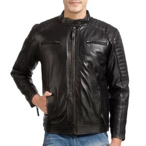 Chaqueta de Cuero Estilo Bomber para Hombre, Cortavientos, con Cuello Alto, Logotipo Frontal, Manga Larga, Corte Regular, Colores Personalizados, Invierno - Product Image 1