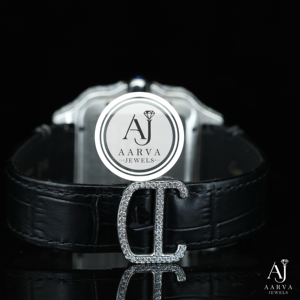 AARVA JEWELS นาฬิกาเพชรทรงสี่เหลี่ยมหรูหรา ตัวเรือนสแตนเลส สายหนัง ระบบอนาล็อก กลไกมิโยตะ 25 มม. หน้าปัดคริสตัลแซฟไฟร์ - Product Image 6
