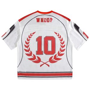 เสื้อฟุตบอลแขนสั้นทรงบ็อกซี่ผ้าตาข่ายสั่งทำพิเศษสำหรับผู้ใหญ่ พิมพ์ลายชื่อทีมและหมายเลขด้วยเทคนิคซับลิเมชั่นคุณภาพสูง เหมาะสำหรับการฝึกซ้อม - Product Image 2