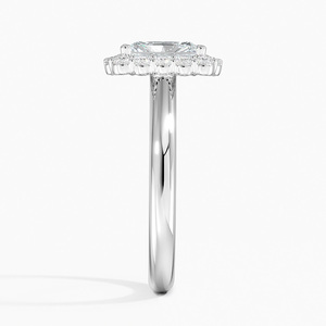Anillo BOJ 0111 con Corte Radiante, Plata 925, Flor de Loto, Engaste de Puntas, Anillo Solitario con Diamante de 2ct, Color D, VVS1, Moissanita, Certificado GRA - Product Image 3
