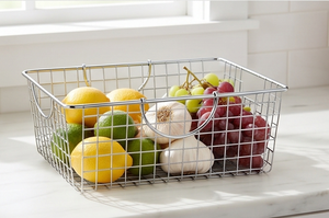 Premium Rectangular <b>Metal</b> Wire Storage Basket With Handles For Multi-Purpose Neatening And Organizing Kitchen Essentials - Product Image 4