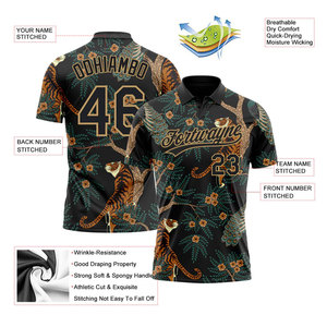 Chemises polo pour hommes avec impression de motif de logo personnalisé, vêtements de sport décontractés de haute qualité, sublimation, vêtements de golf en gros, t-shirts polo de golf - Product Image 5