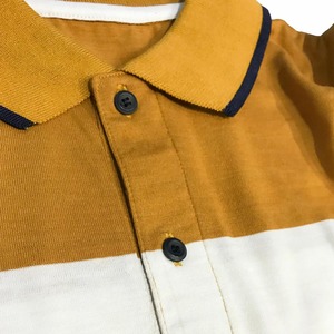 Polo décontracté à manches courtes pour couple, style japonais simple, 240 grammes, avec épaules contrastées géométriques, pour homme, printemps-été - Product Image 5