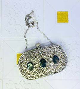 Bolso de mano para mujer, estilo fiesta, Fusion Republik, con cristales cuadrados, correa de cadena con cierre magnético y forro de poliéster - Product Image 2