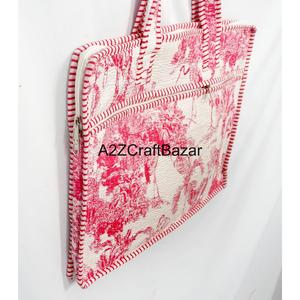 High Quality 100% Cotton Softback Quilted Breathable Unisex Laptop Bag Shoulder <b>Strap</b> Zipper Lightweight Eco-Friendly Modern - Product Image 2