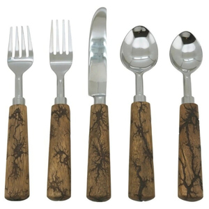 Standard Design Stainless Steel Cutlery Set With Wood Handle Modern Style Dining <b>Flatware</b> Set For Home & Restaurant Use - Product Image 1