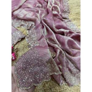 Saree de Jarkhan de créateur Diamond Work pour les robes de soirée et de cocktail - Product Image 4