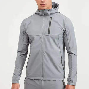 Custom Lightweight <b>Waterproof</b> Men's Windbreaker <b>Jacket</b> Outdoor Hooded Sports Windproof Two Tone Running Athletic Fit Outerwear - Product Image 4
