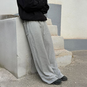 2026 Custom Street Wear Outdoor Casual Men's Oversize Sweatpants to Lengthen Pure 100%Cotton Low Waist flare Sweat Pants for Man - Product Image 2