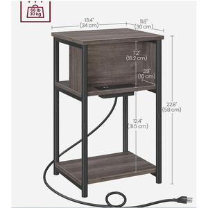 โต๊ะข้างเตียงพร้อมปลั๊กไฟ - Product Image 5