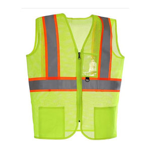 Chaleco de seguridad con cierre de gancho y bucle, reflectante de alta visibilidad, ANSI Clase 2, malla transpirable, diseño de liberación rápida, bolsillos - Product Image 3