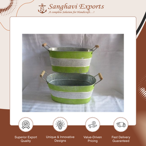 Baignoire ovale galvanisée de qualité exceptionnelle, parmi les plus vendues |   Jardinière décorative, pot à fleurs et rangement pour les acheteurs en gros - Product Image 5