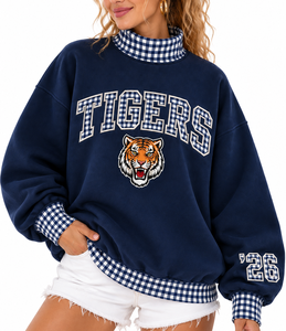 Custom Logo Women <b>Mock</b> Neck Sweatshirt 100% Cotton Oversized Drop Shoulder Soft Comfortable Premium Pullover - Product Image 5