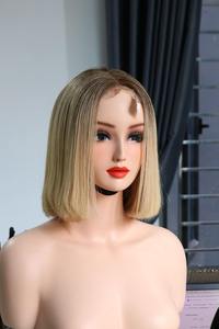 Peluca Corta Bob con Encaje Frontal, Ombre Rubio, Cabello Virgen Doble Trama Vietnamita Liso Extremo, Sin Pegamento, Encaje HD - Product Image 4