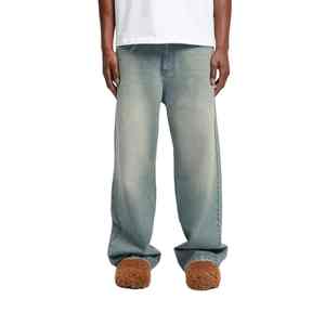 Jeans de Mezclilla Sólidos, Rectos, Oscuros, Casuales y Transpirables para Hombre, Venta al Por Mayor Directa de Fábrica, con Bordado, para Verano, Otoño e Invierno - Product Image 1