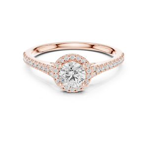 แหวนทองคำ 14K ประดับเพชรทรงกลมเพาะเลี้ยงสำหรับผู้หญิง สวมใส่ได้ทุกวัน |   เพชรที่เพิ่งเพาะเลี้ยง - Product Image 2