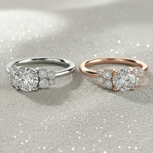 แหวนเพชรสร้างในห้องปฏิบัติการ Stonewels ทรงคัทเซ็นเตอร์สโตน ประดับด้วยเพชรหลายเม็ดแบบคลัสเตอร์ ตัวเรือนแบบ Prong Set สำหรับทองคำแท้ที่ได้รับการรับรอง OEM ODM - Product Image 4