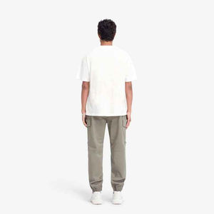 Pantalon cargo décontracté tendance pour homme, coupe droite, avec revers ajustables, coloris Noir, Stone, Olive, taille mi-haute, logo, style streetwear, entrejambe bas - Product Image 4