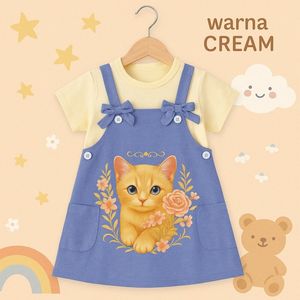 ชุดเดรสสตรีทันสมัย AC Cute Sora ลายคิตตี้ พรีเมียม AC-EH BCA สำหรับใช้ในชีวิตประจำวัน วิทยาลัย บ้าน งานลำลอง งานอีเว้นท์ ทำมือจากจาวา เตงาห์ - Product Image 5