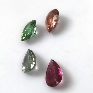 6.30 Carat Total Natural Pastel Multi-Color Mozambique Tourmaline Set 4-Piece Loose <b>7</b>×10 mm Pear Cut Calibrated Gemstones - Product Image 5