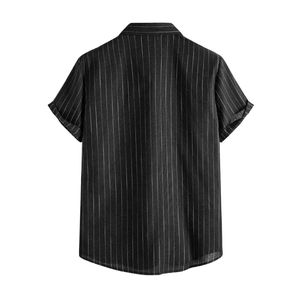 Camisas Hawaianas Personalizadas con Rayas Blancas y Negras al por Mayor, Camisas Premium Cómodas y Suaves de Hilo de Poliéster con Cuello Extendido - Product Image 2