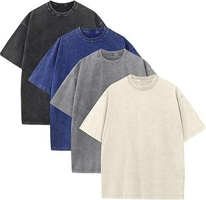 Camiseta con Estampado Personalizado, Lavado Ácido, 100% Algodón, Ligera, Estilo Retro, Corte Regular, Ropa Casual Urbana - Product Image 6