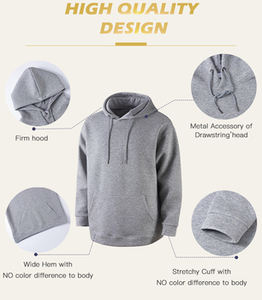 Sudadera con capucha de forro polar lisa, oversize, gruesa, con botones, de peso pesado, personalizada y de corte holgado - Product Image 2