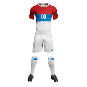 Ensemble d'uniformes de football bleu, vert et blanc, impression par sublimation, polyester respirant, unisexe adulte, service OEM - Product Image 5